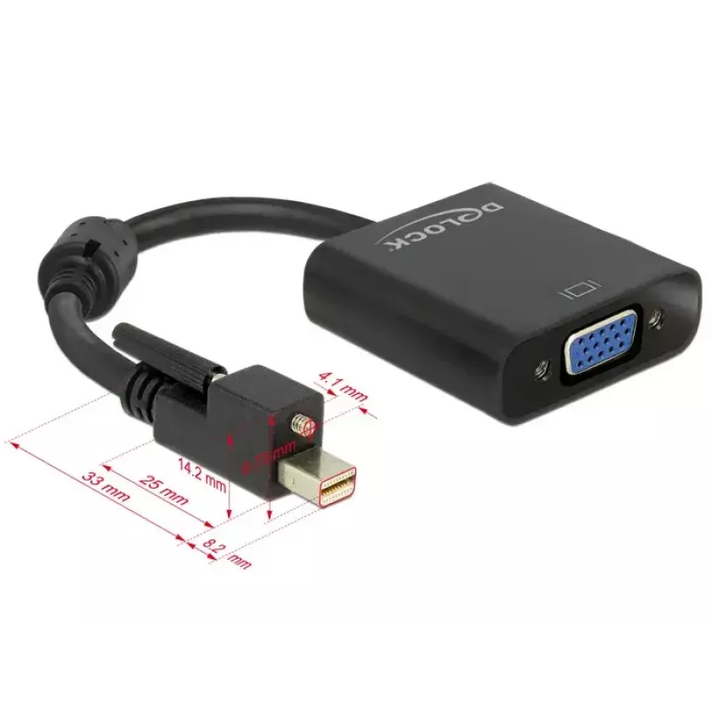 Videokabel-adapter DeLOCK 62641 Mini DisplayPort naar VGA 0,25 m