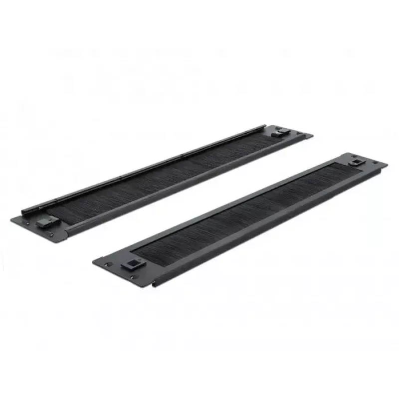 Borstelstrip DeLOCK 19 inch kabelmanagement-borstelstrip gereedschapsloos 2U zwart