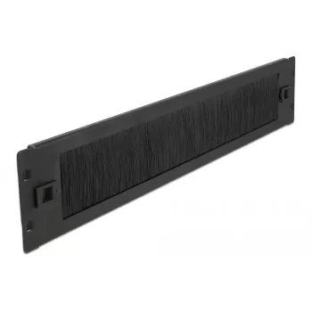 Borstelstrip DeLOCK 19 inch kabelmanagement-borstelstrip gereedschapsloos 2U zwart