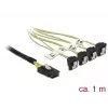 Interne stroomkabel DeLOCK 85687, 1 m, Mini SAS SFF-8087 naar 4 SATA