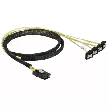 Interne stroomkabel DeLOCK 85687, 1 m, Mini SAS SFF-8087 naar 4 SATA