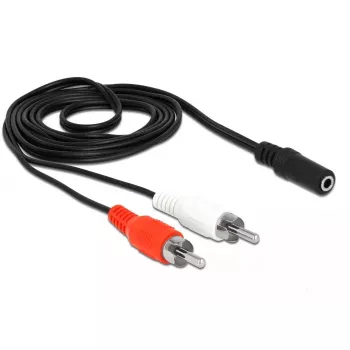 Audiokabel DeLOCK 85808 1,4 m 2xRCA 3,5 mm zwart rood wit