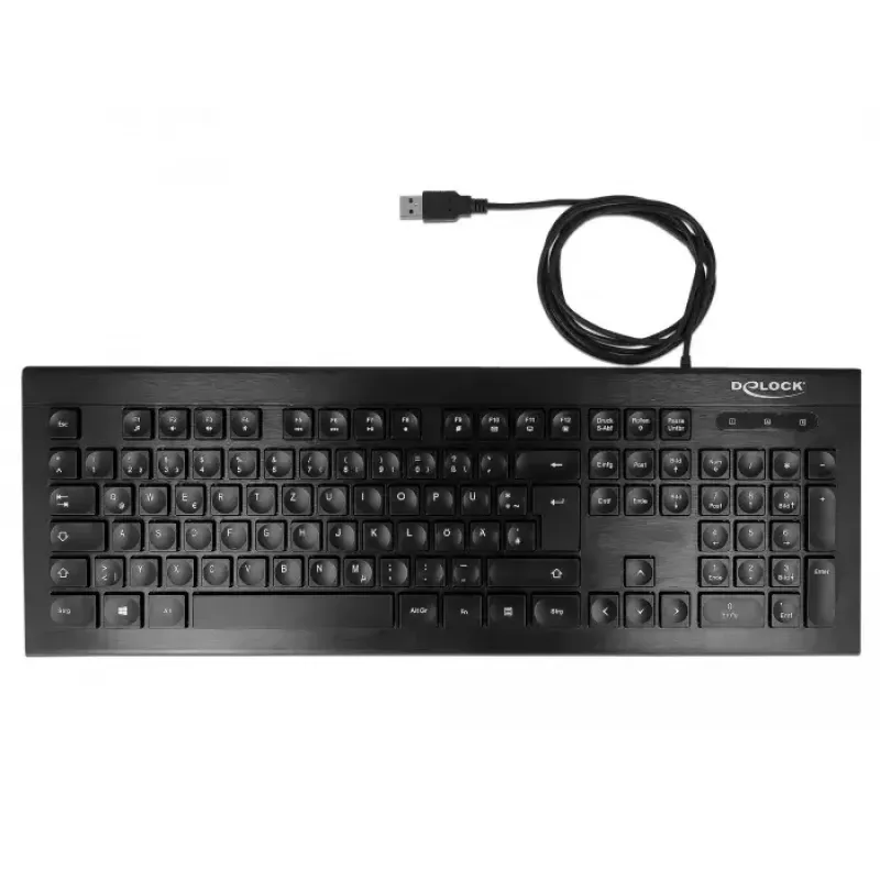 DeLOCK 12672 toetsenbord Office USB QWERTZ Duits zwart