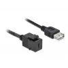 Keystone-module DeLOCK 86384 plat zwart USB-C