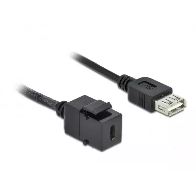 Keystone-module DeLOCK 86384 plat zwart USB-C