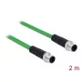 DeLOCK 85918 Industriële M12 D-gecodeerde 4-polige stekker-naar-stekkerkabel, SF/FTP, halogeenvrij, 2 m, groen