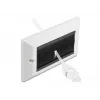 DeLOCK Kabelmanagement-afdekplaat 146 x 86 mm met zwarte borstelstrips, wit (66492)