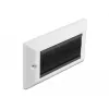 DeLOCK Kabelmanagement-afdekplaat 146 x 86 mm met zwarte borstelstrips, wit (66492)