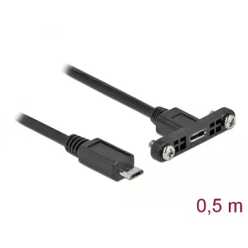 DeLOCK kabel USB 2.0 Micro-B bus paneelmontage naar USB 2.0 Micro-B stekker 0,5 m