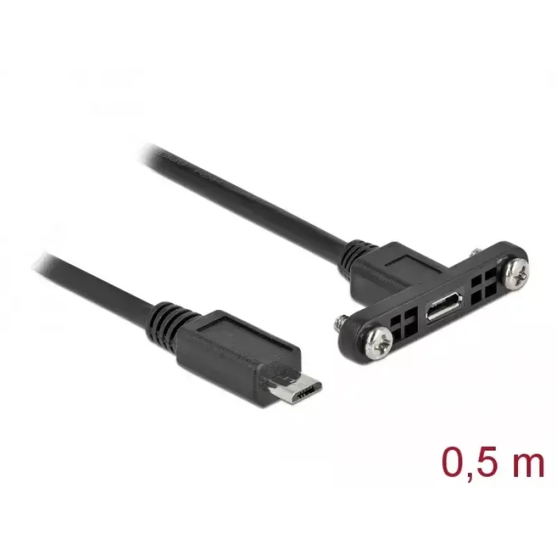DeLOCK kabel USB 2.0 Micro-B bus paneelmontage naar USB 2.0 Micro-B stekker 0,5 m