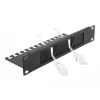 Borstelpaneel DeLOCK 10 inch kabelmanagement-borstelstrip met kabelsteunplaat 1 U zwart