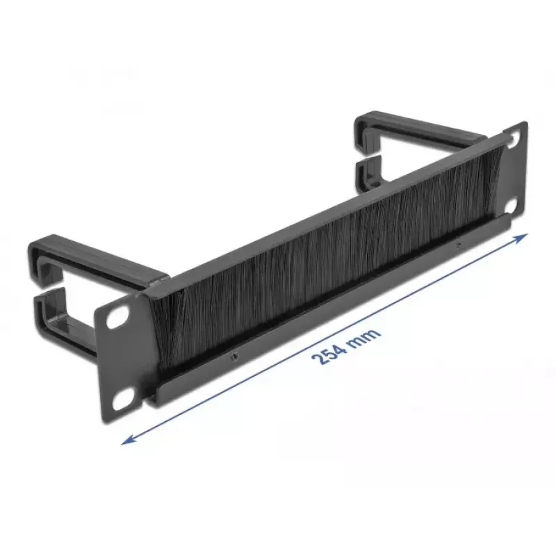 Borstelpaneel DeLOCK 10 inch kabelmanagement-borstelstrip met 2 haken 1U zwart