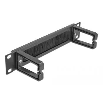 Borstelpaneel DeLOCK 10 inch kabelmanagement-borstelstrip met 2 haken 1U zwart