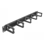 Borstelpaneel DeLOCK 19 inch kabelmanagement-borstelstrip met 5 haken 1U zwart