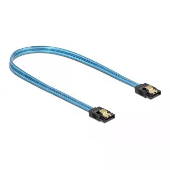 SATA-kabel DeLOCK 82133 UV-glow-effect blauw 70 cm