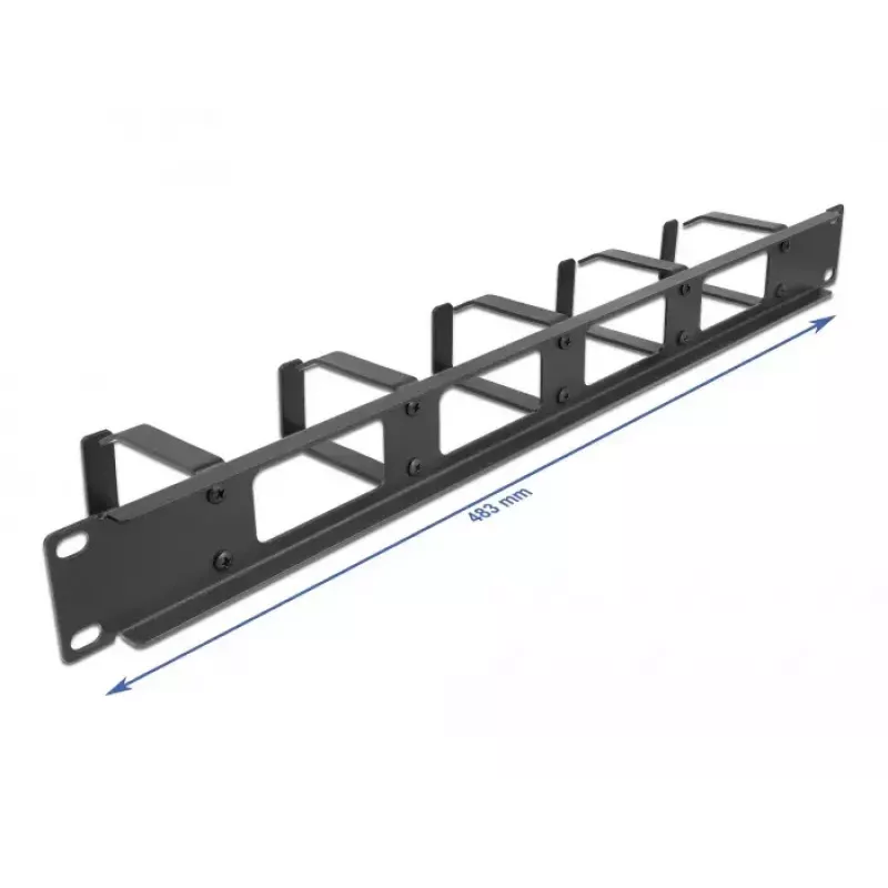 Kabelmanagementpaneel DeLOCK 19 inch 66659 zwart 1U met 4 openingen en 5 haken