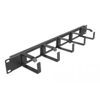 Kabelmanagementpaneel DeLOCK 19 inch 66659 zwart 1U met 4 openingen en 5 haken