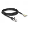DeLOCK kabel RJ50 stekker naar open draadeinden S/FTP 2 m zwart