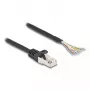 DeLOCK kabel RJ50 stekker naar open draadeinden S/FTP 2 m zwart