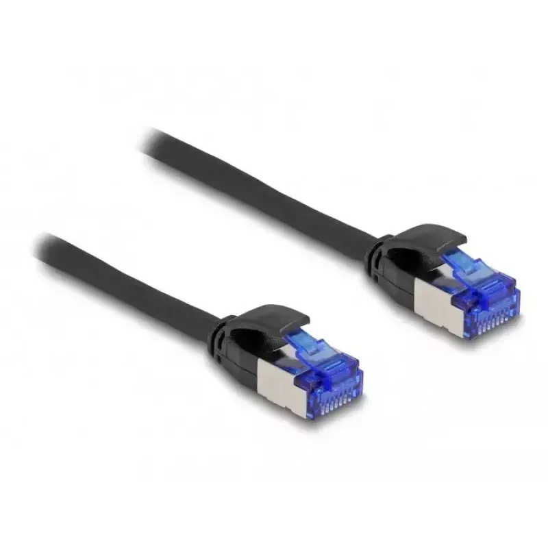 Netwerkkabel DeLOCK RJ45 Cat.6A S/FTP slank 0,5 m zwart