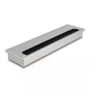 Bureaublad kabeldoorvoer DELOCK 66863, zilver, 80×300×28 mm, 1 stuk