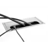 Kabeldoorvoer DELOCK 66864 voor bureau, zilver, 120×300×28 mm