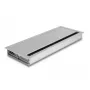 Kabeldoorvoer DELOCK 66864 voor bureau, zilver, 120×300×28 mm