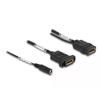 DeLOCK DisplayPort-kabel 4K 60 Hz DC-voeding 0,30 m paneelmontage