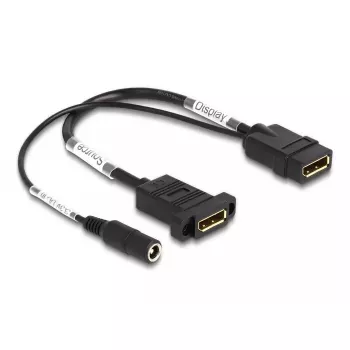 DeLOCK DisplayPort-kabel 4K 60 Hz DC-voeding 0,30 m paneelmontage