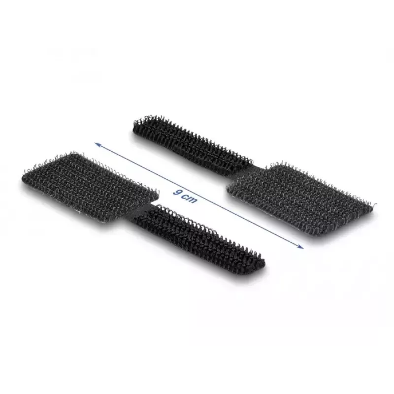 DeLOCK mini-klittenband kabelhouder 90 mm x 24 mm zelfklevend 10 stuks zwart