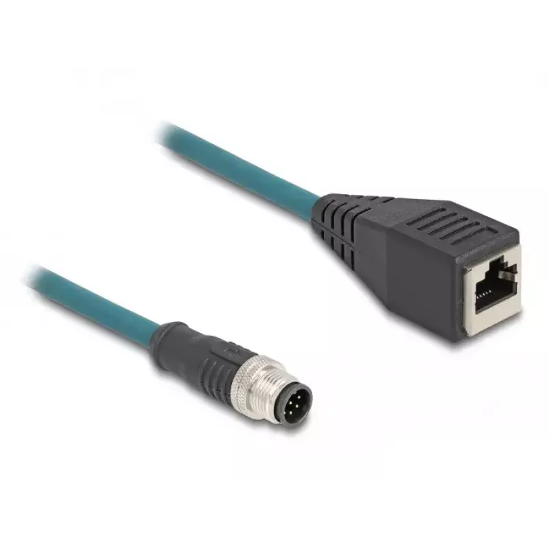 DeLOCK M12 adapterkabel A-gecodeerd 8-polig stekker naar RJ45-bus 50 cm