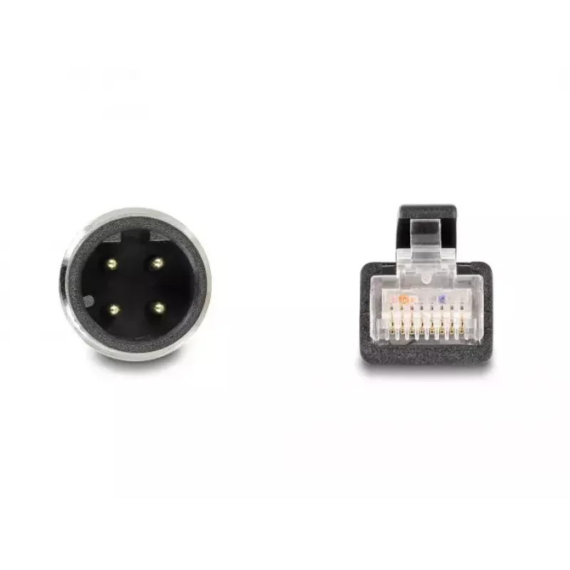 DeLOCK M12 adapterkabel D-gecodeerd 4-polig stekker naar RJ45 stekker 50 cm