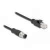 DeLOCK M12 adapterkabel D-gecodeerd 4-polig stekker naar RJ45 stekker 50 cm