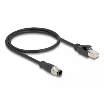 DeLOCK M12 adapterkabel D-gecodeerd 4-polig stekker naar RJ45 stekker 50 cm
