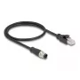 DeLOCK M12 adapterkabel D-gecodeerd 4-polig stekker naar RJ45 stekker 50 cm