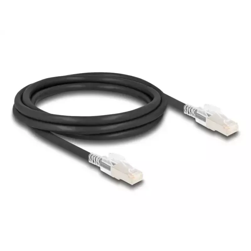 Netwerkkabel DELOCK 80256 Cat6a S/FTP (S-STP) RJ-45–RJ-45, 2 m, zwart