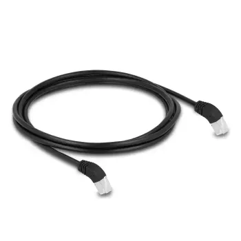 DeLOCK RJ45 netwerkkabel Cat.6A 45° omlaag haaks 2m zwart