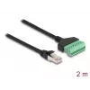 DeLOCK RJ45-kabel Cat.6 stekker naar klemmenstrookadapter 2 m zwart groen