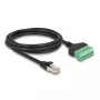DeLOCK RJ45-kabel Cat.6 stekker naar klemmenstrookadapter 2 m zwart groen