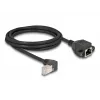 DeLOCK netwerk-verlengkabel S/FTP RJ45 90° gewinkeld naar RJ45 Cat.6A 2 m zwart
