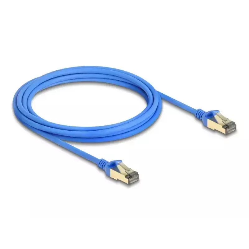 DeLOCK RJ45-netwerkkabel Cat.8.1 F/FTP slank 3 m blauw