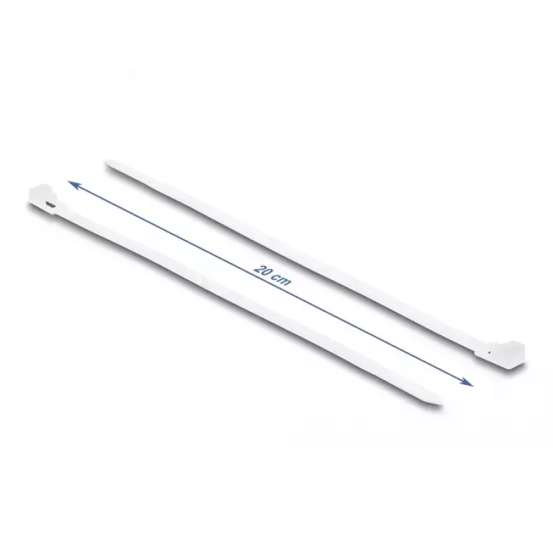 DeLOCK Herbruikbare kabelbinders, 200 x 4.8 mm, wit, 100 st.