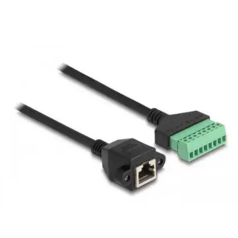 DeLOCK RJ45-kabel Cat.6 bus naar klemmenstrookadapter 2 m