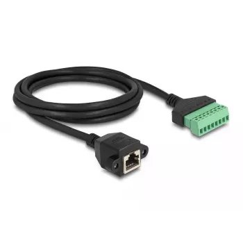DeLOCK RJ45-kabel Cat.6 bus naar klemmenstrookadapter 2 m