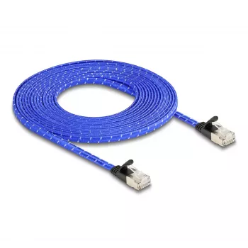 Netwerkkabel DeLOCK RJ45 plat Cat.6A 5m blauw
