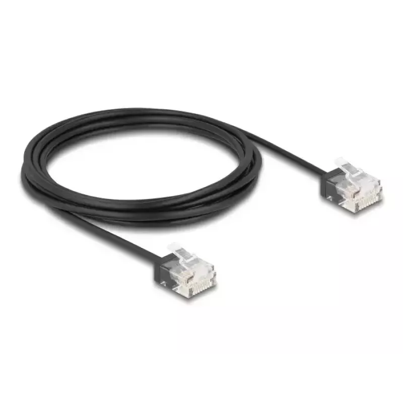 Netwerkkabel DeLOCK RJ45 Cat.6 UTP ultra slank 3m zwart