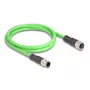 Netwerkkabel DeLOCK M12 kabel D-gecodeerd 4-polig stekker op bus PUR (TPU) 2 m