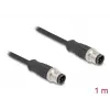 Netwerkkabel DeLOCK M12 kabel D-gecodeerd 4-polig stekker op stekker Cat5e 1 m zwart