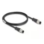 Netwerkkabel DeLOCK M12 kabel D-gecodeerd 4-polig stekker op stekker Cat5e 1 m zwart