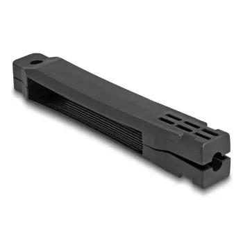 Kabeltrekker DELOCK voor actieve optische kabels, zwart, breedte 20 mm, diepte 113 mm, minimale buigradius 5 mm